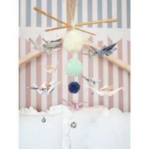 “Pastelkleuren” Origami Kindermobiel