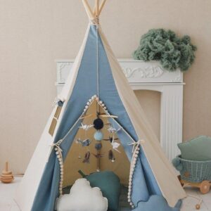 Tipi-tent "Jeans" met pompons